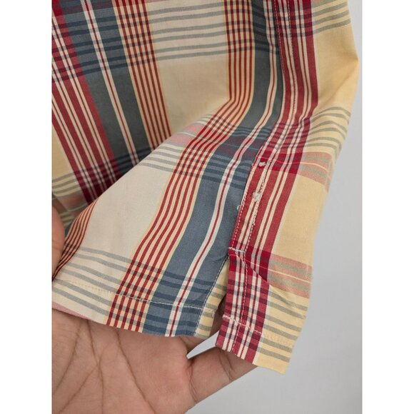 J.Crew Button-Down Shirt Men Size Large Plaid Short Sleeve Preppy Casual Cowboy - Picture 9 of 11